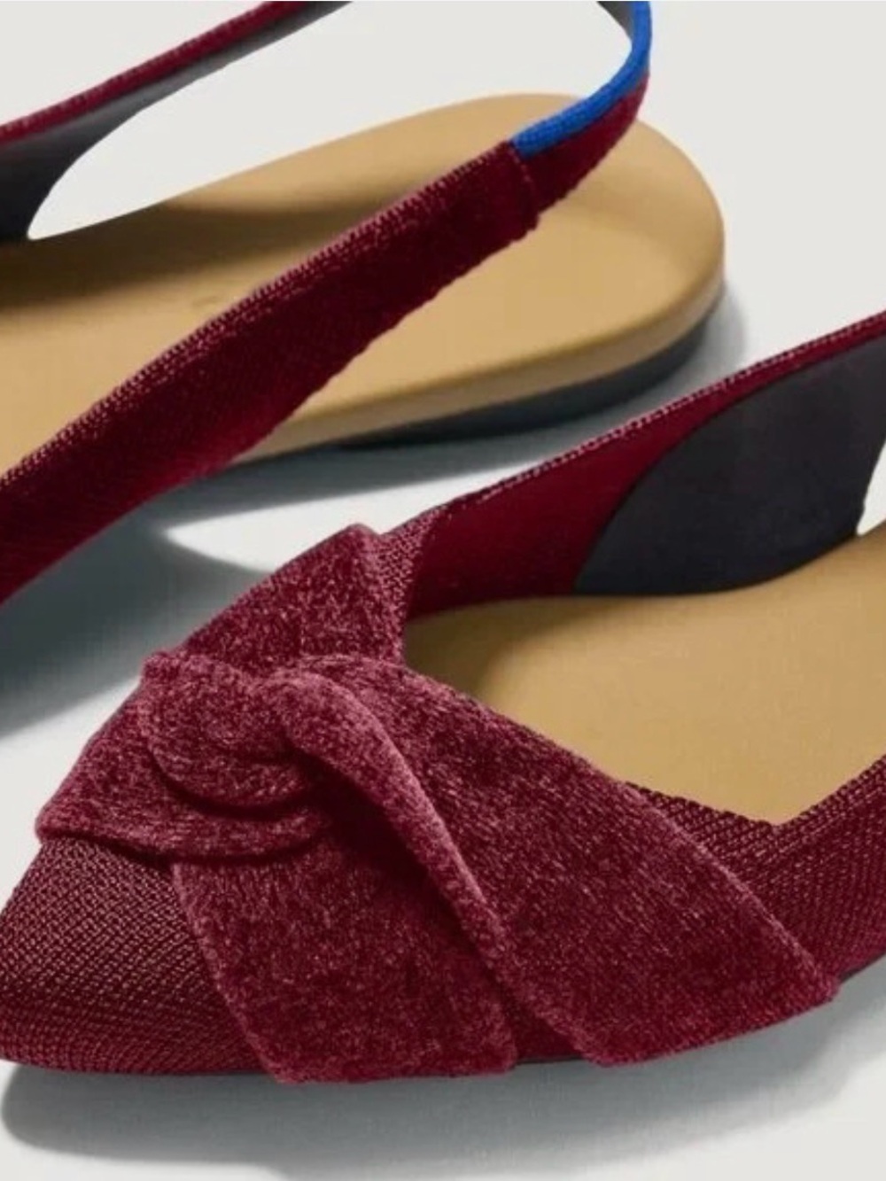 Rothy’s Cabernet Twist Knot Slingbacks